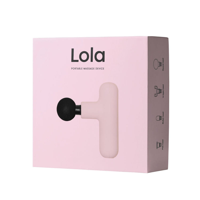 Lola Pink Massage Gun with 4 attachments and rechargeable battery, UK version