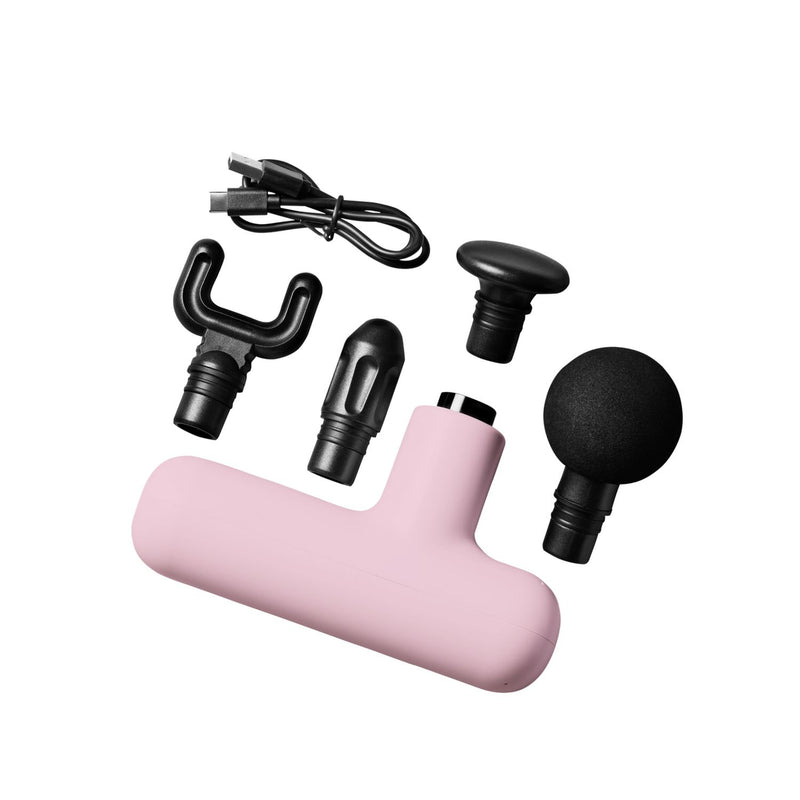 Lola Pink Massage Gun with 4 attachments and rechargeable battery, UK version