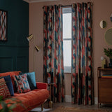 Habitat chain check eyelet curtains multi 117x137cm, imported from the UK