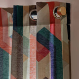Habitat chain check eyelet curtains multi 117x137cm, imported from the UK