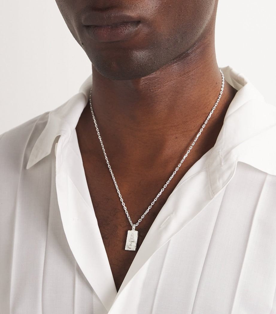 The Ouze sterling silver hallmark necklace, imported from the UK