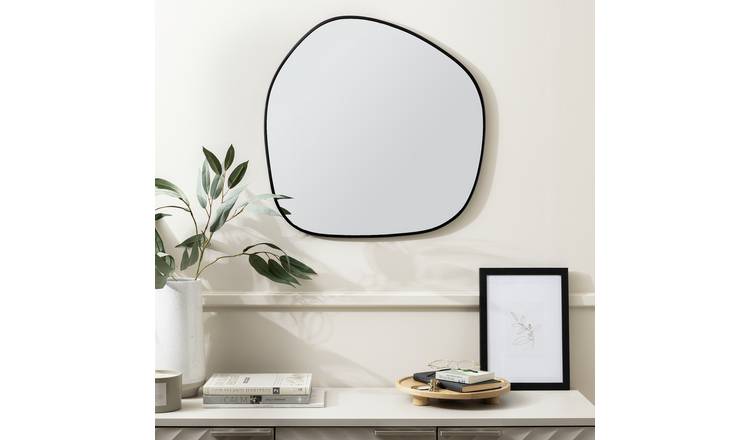 Habitat black asymmetric wall mirror 60x60cm (British brand)