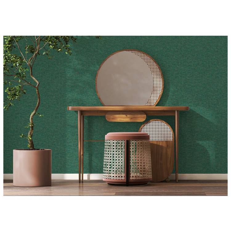 Esselle Home weave wallpaper emerald green gold (British brand)