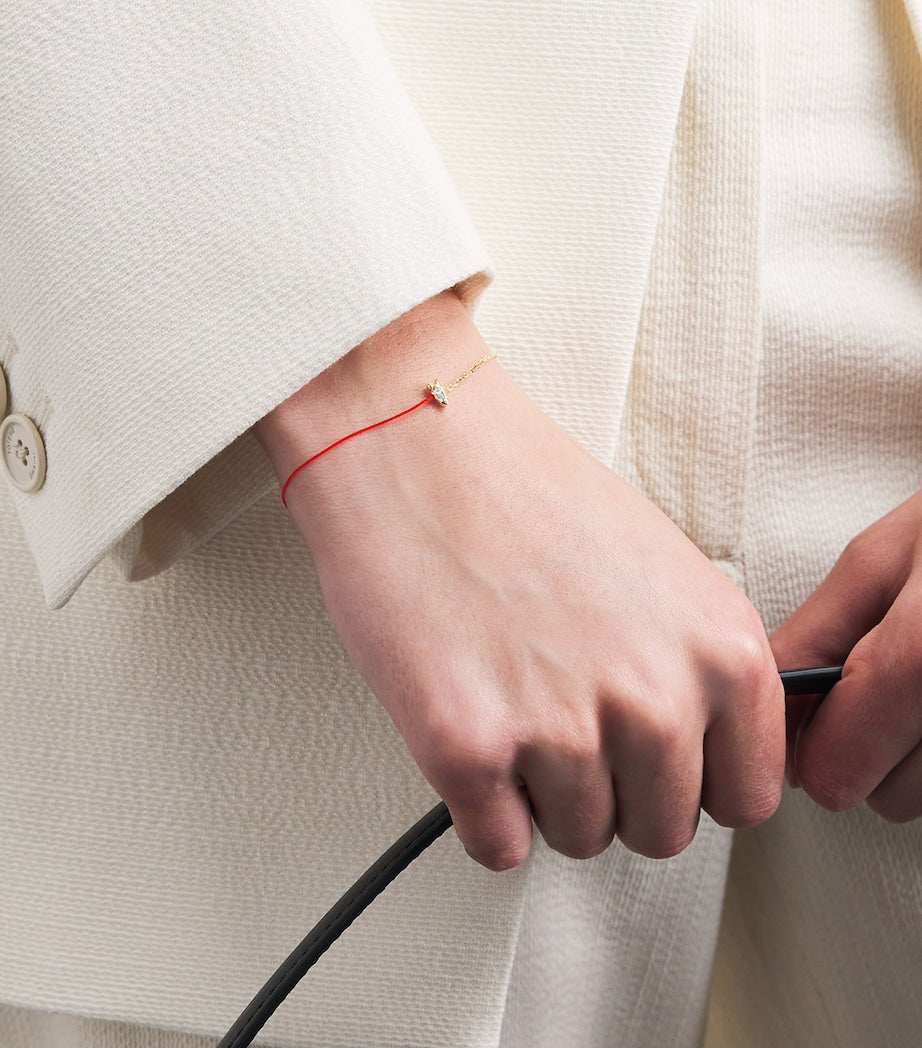 Redline bracelet yellow gold and diamond horse charm 16.5cm (British brand)