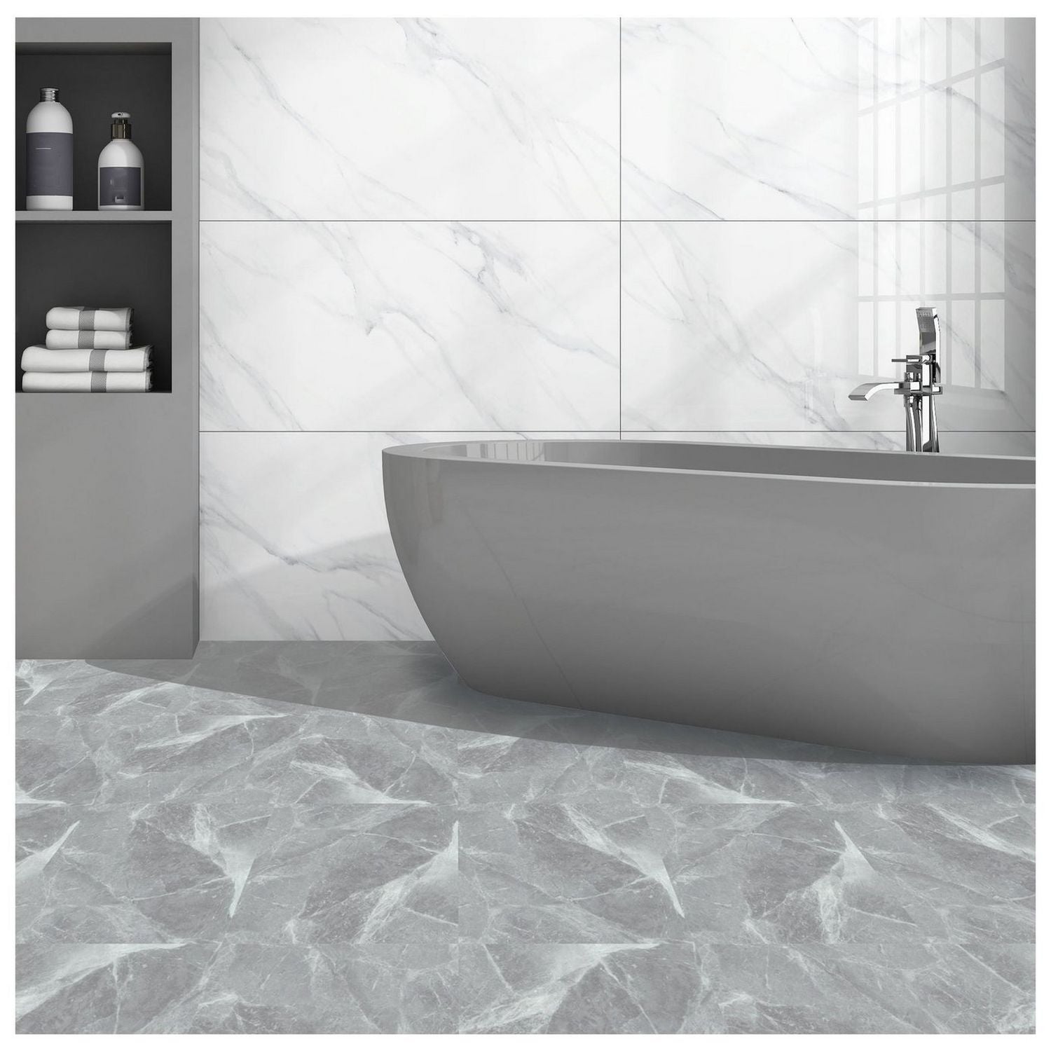 Artifix floor tile Marble Grey, UK version