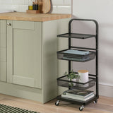 Argos Home adjustable 3 tier kitchen trolley black - British product