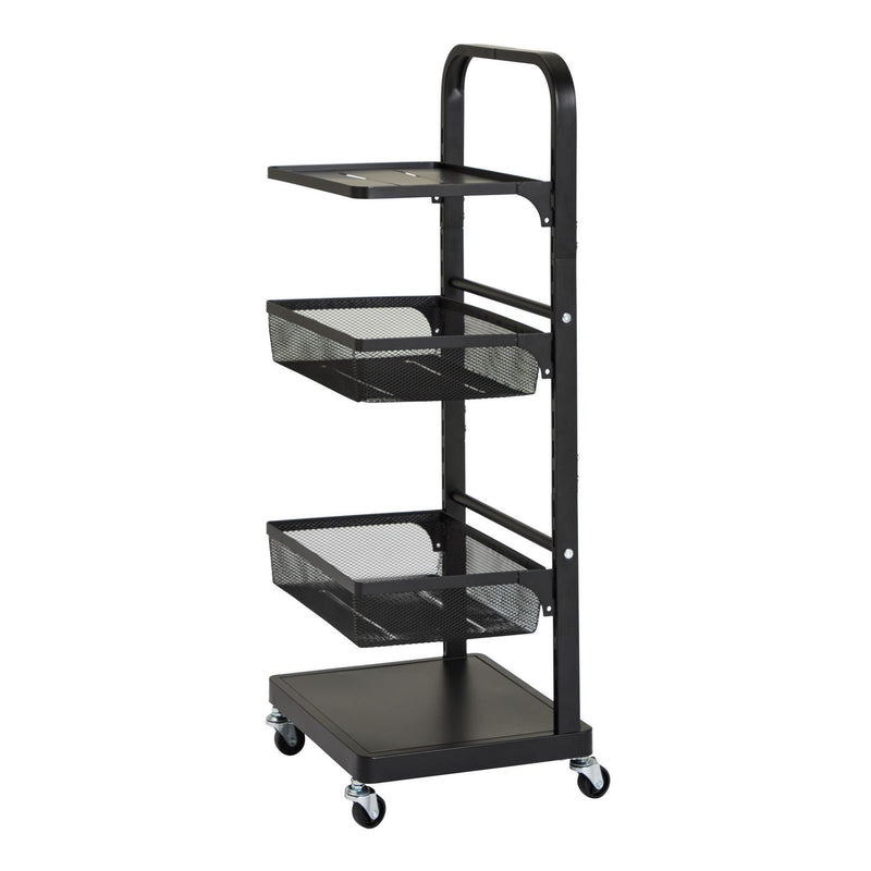 Argos Home adjustable 3 tier kitchen trolley black - British product