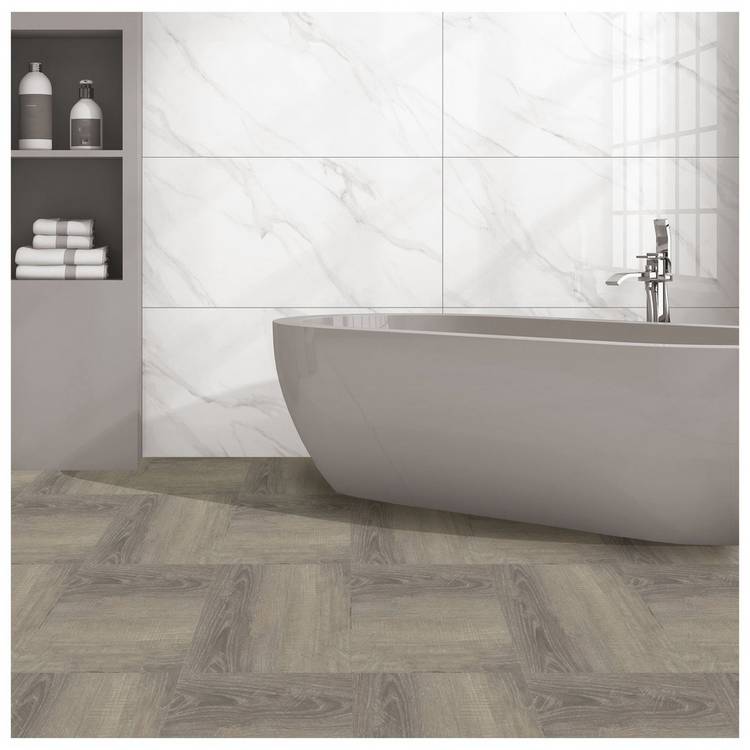 Arthouse taupe wood effect vinyl floor tiles (British brand)