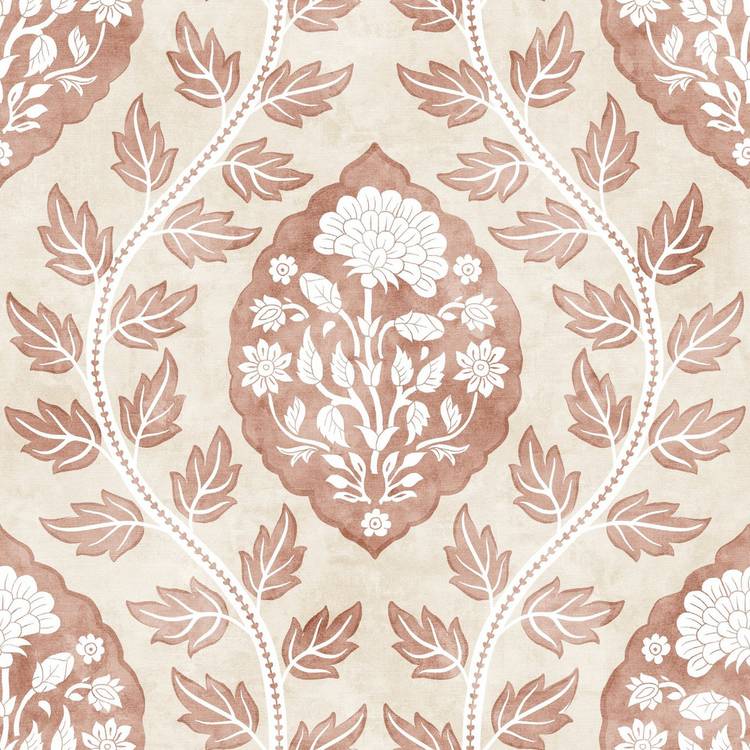 Esselle Home Floral Cartouche Pink wallpaper - British product
