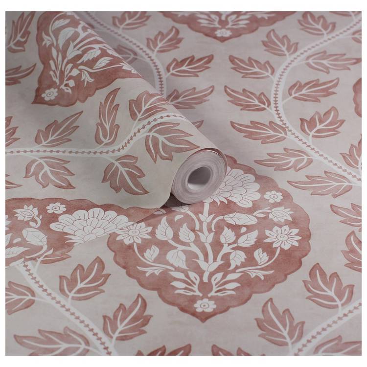 Esselle Home Floral Cartouche Pink wallpaper - British product