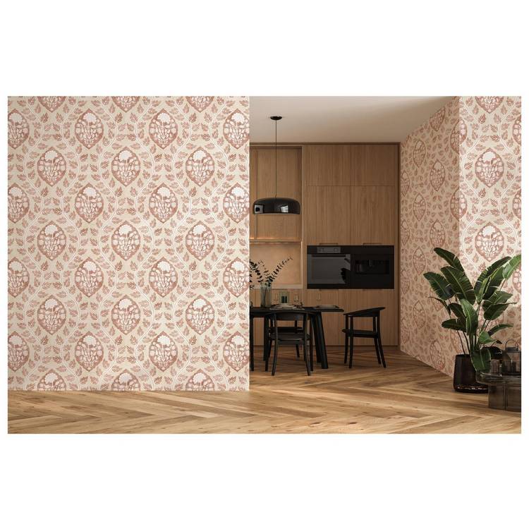 Esselle Home Floral Cartouche Pink wallpaper - British product