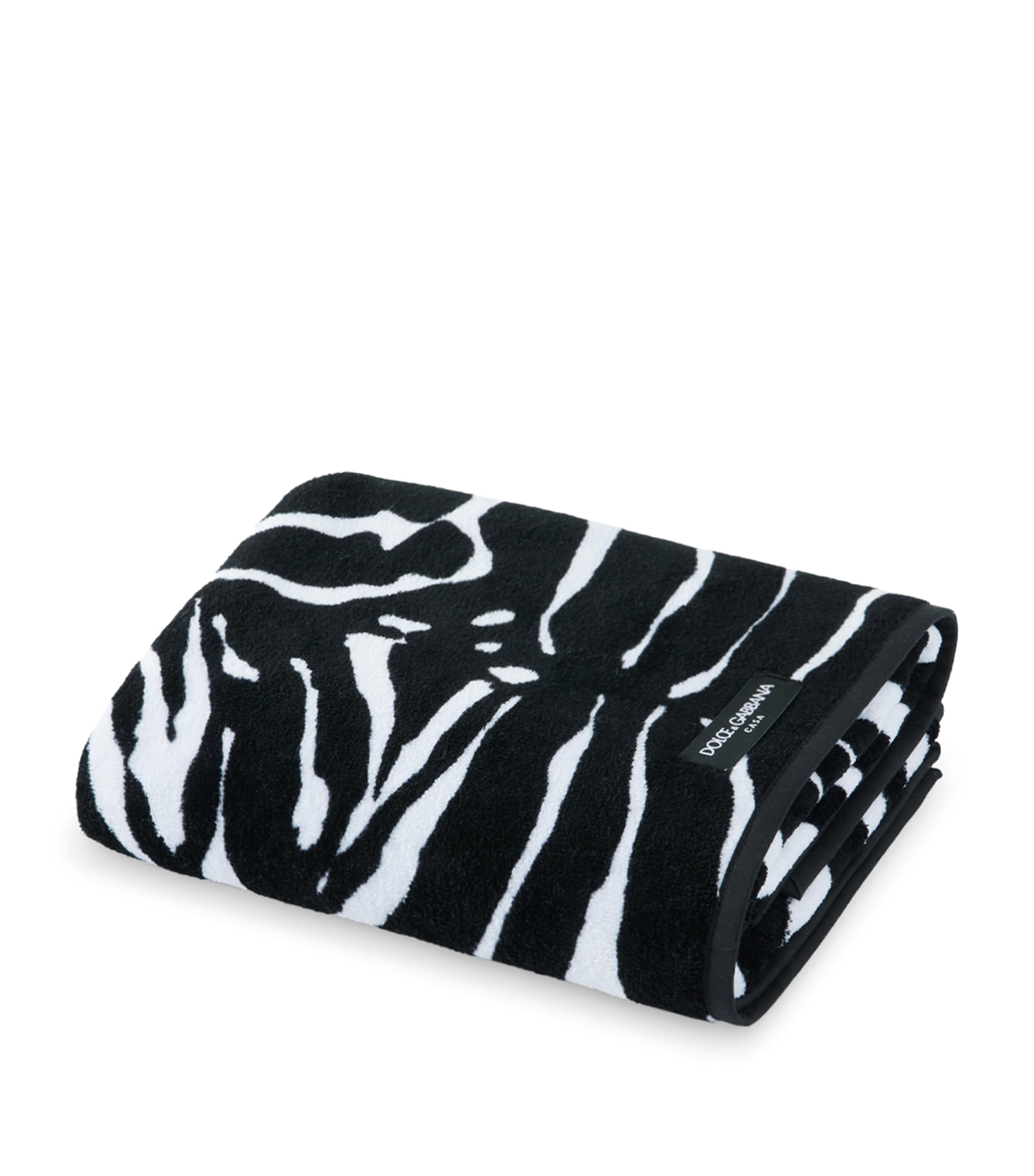 Dolce&Gabbana Casa cotton zebra print hand towel 60cm x 110cm - British product