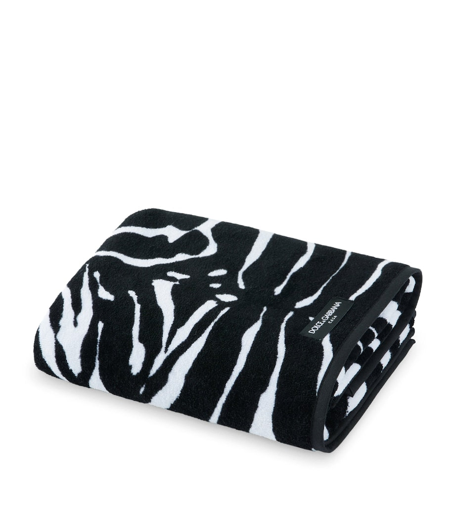 Dolce&Gabbana Casa cotton zebra print hand towel 60cm x 110cm - British product