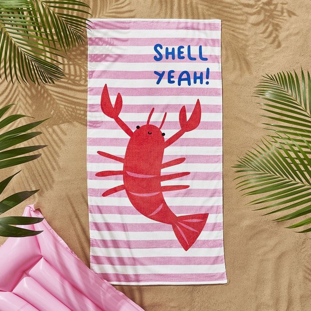 Catherine Lansfield beach towel pink 160x76cm, UK version