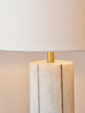 Pacific Gold Venetia marble and brass tall table lamp, imported from the UK