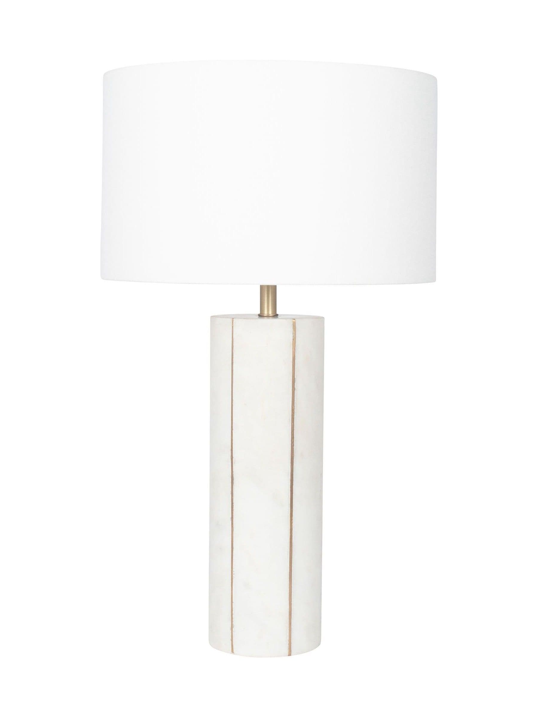 Pacific Gold Venetia marble and brass tall table lamp, imported from the UK