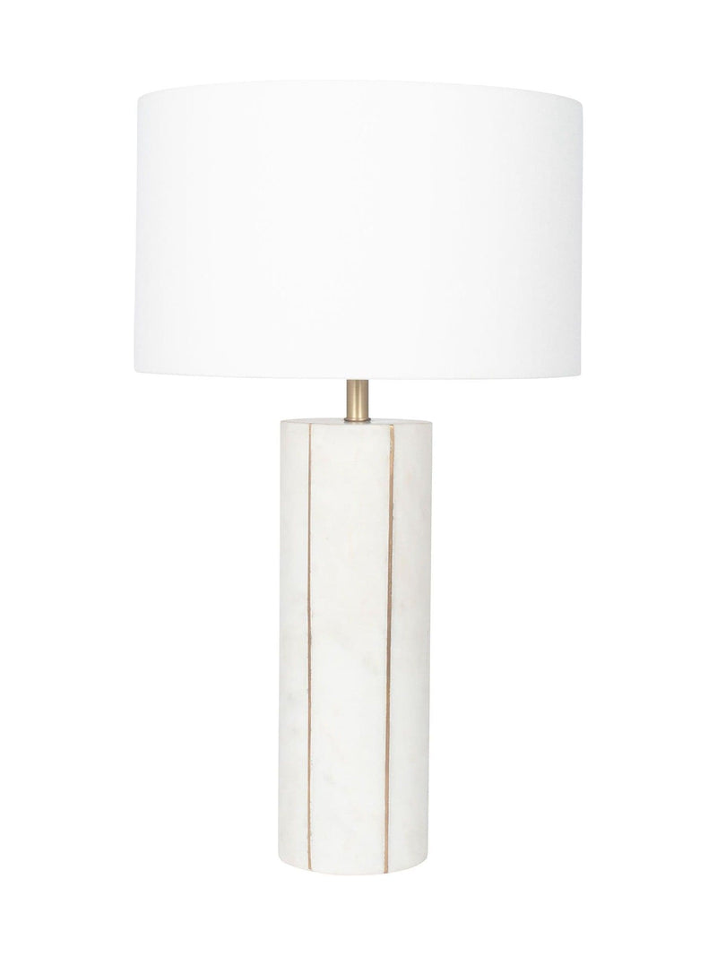 Pacific Gold Venetia marble and brass tall table lamp, imported from the UK