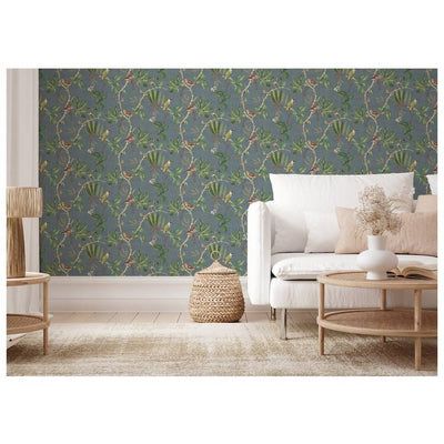 Argos Esselle Home Hill Top Garden Slate Blue Wallpaper- Buy online at McGrocer