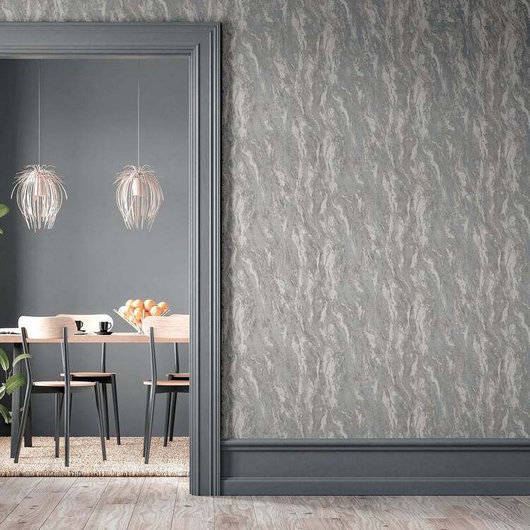 Arthouse Luxe Texture Grey wallpaper 53cm roll (British brand)