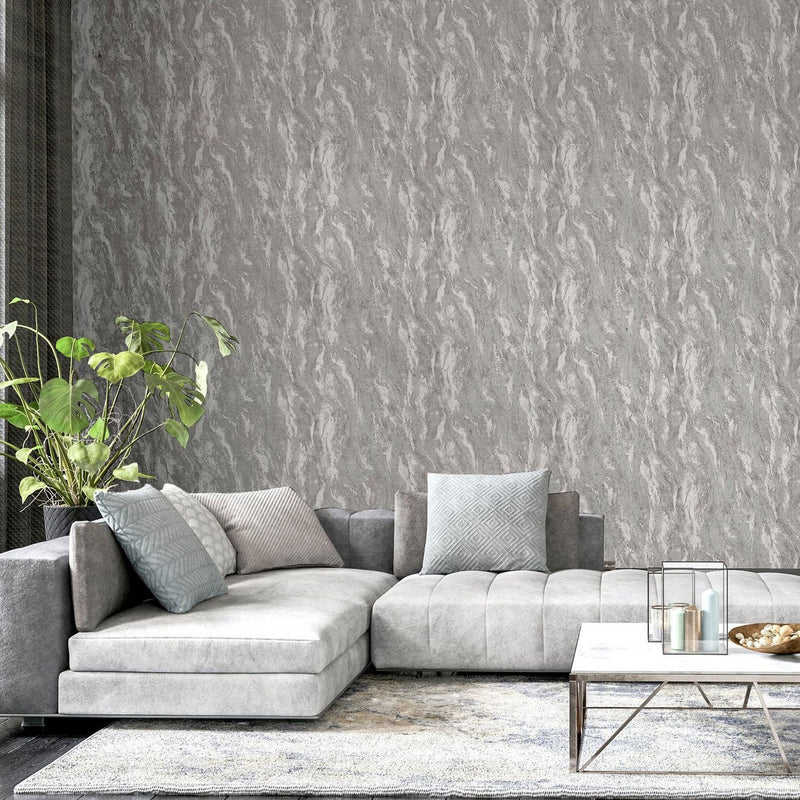 Arthouse Luxe Texture Grey wallpaper 53cm roll (British brand)
