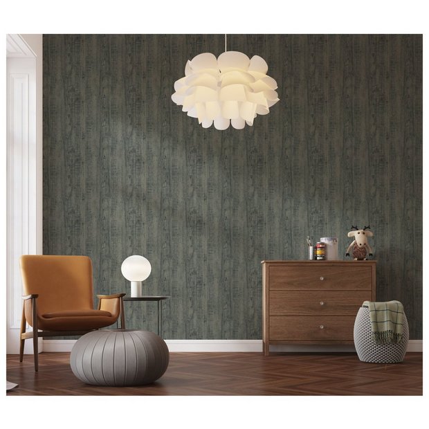 Arthouse Luxe Timber Silver wallpaper 53cm, UK version
