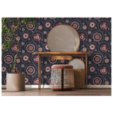 Esselle Home Nahlia Trail Navy Blue Wallpaper