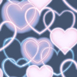Arthouse neon heart wallpaper navy pink 53cm x 10.05m, UK version