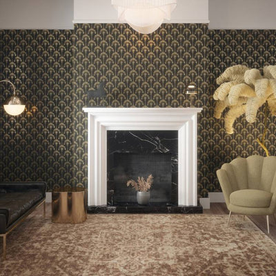 Argos Arthouse Palm Palace Black Wallpaper with Metallic Finish 53cm x 10.05m- Buy online at McGrocer