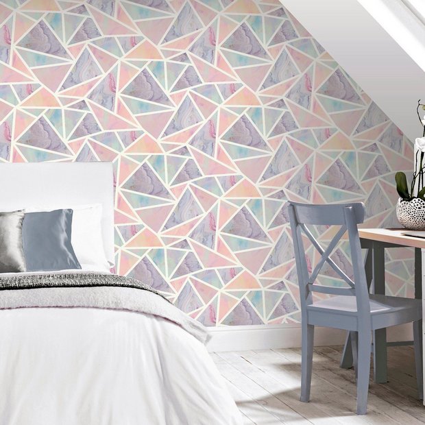 Arthouse Pastel Geo Multi Wallpaper, UK version