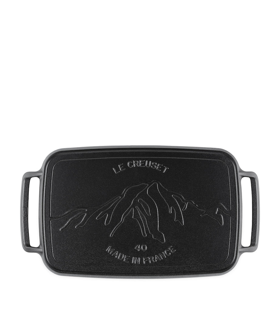 Le Creuset cast iron rectangular BBQ griddle 40cm, UK version
