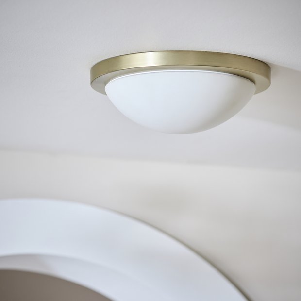 Argos Home brass bathroom flush light - British product