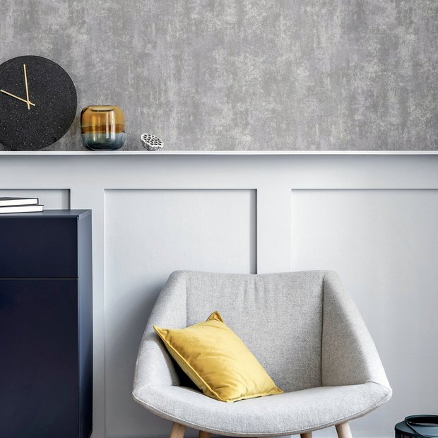 Arthouse Stone Textures grey wallpaper with metallic finish - British product