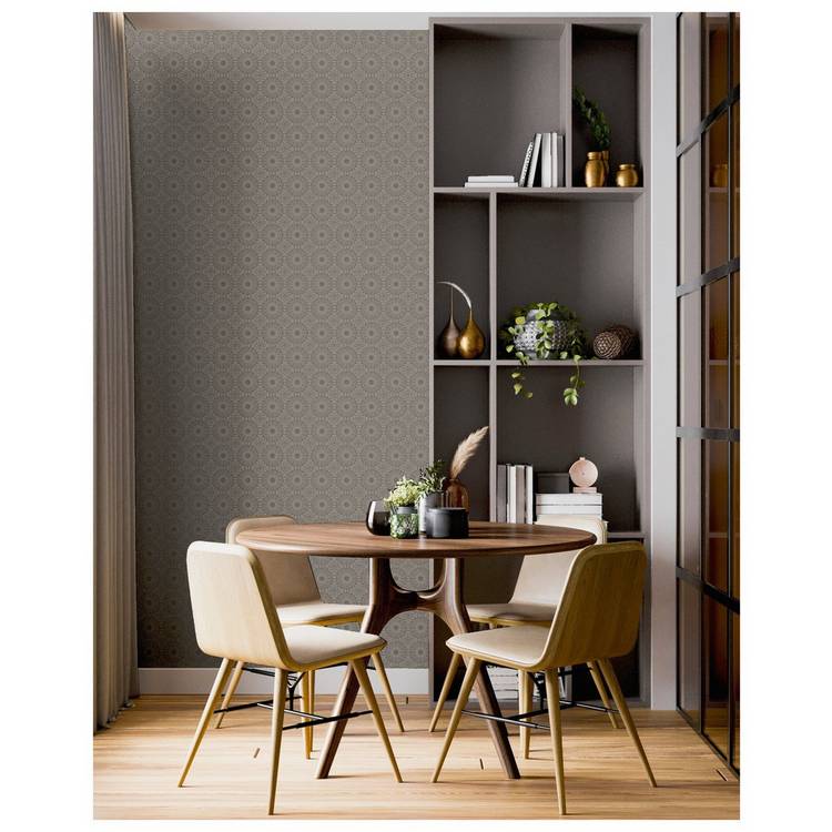Arthouse Symmetrical Chic slate silver wallpaper roll - (British brand)