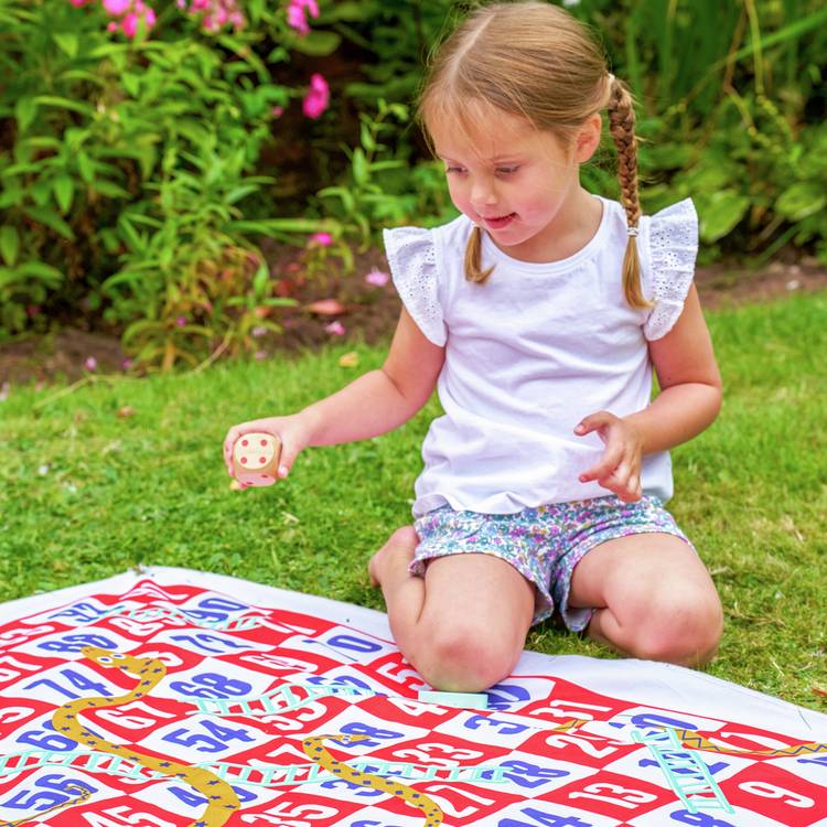 TP wooden Snakes and Ladders game jumbo mat, UK version
