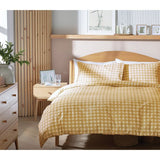 Argos Home gingham bedding set yellow single, imported from the UK