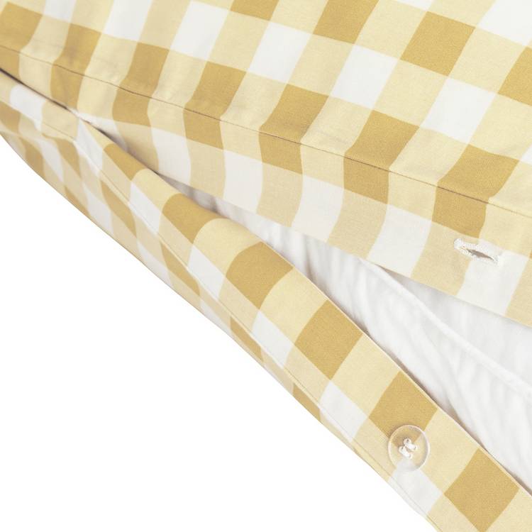 Argos Home gingham bedding set yellow single, imported from the UK