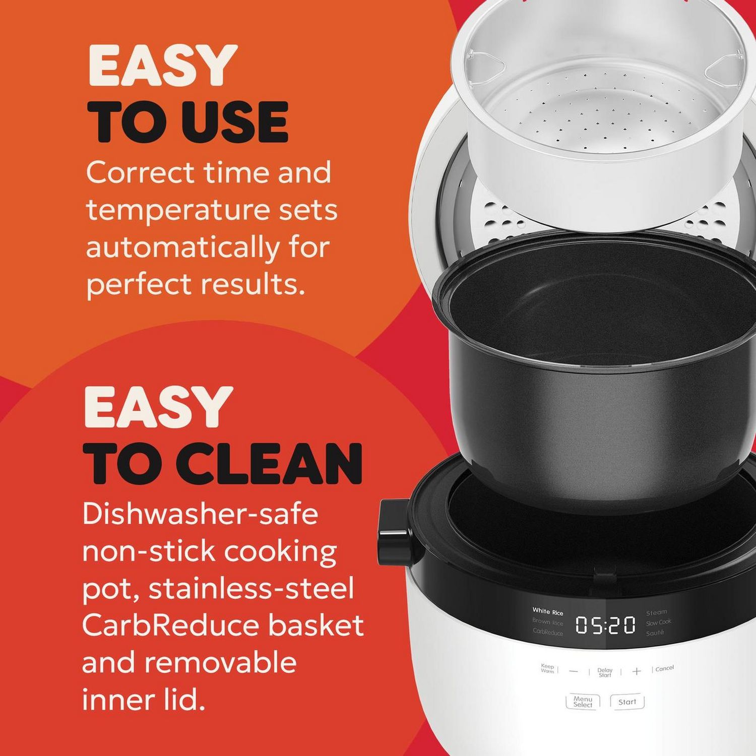 Instant Pot Rice Cooker and Steamer white 2.8L, imported from the UK