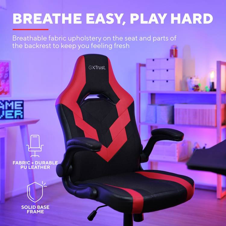 GXTrust GXT703 Riye gaming chair in red, imported from the UK