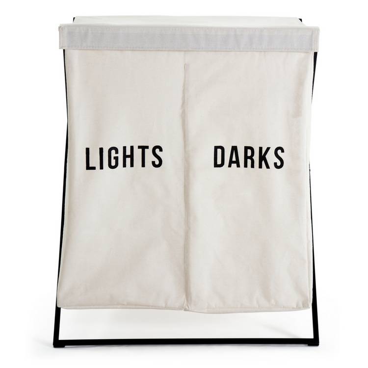 Habitat double canvas laundry bag white 52L, imported from the UK