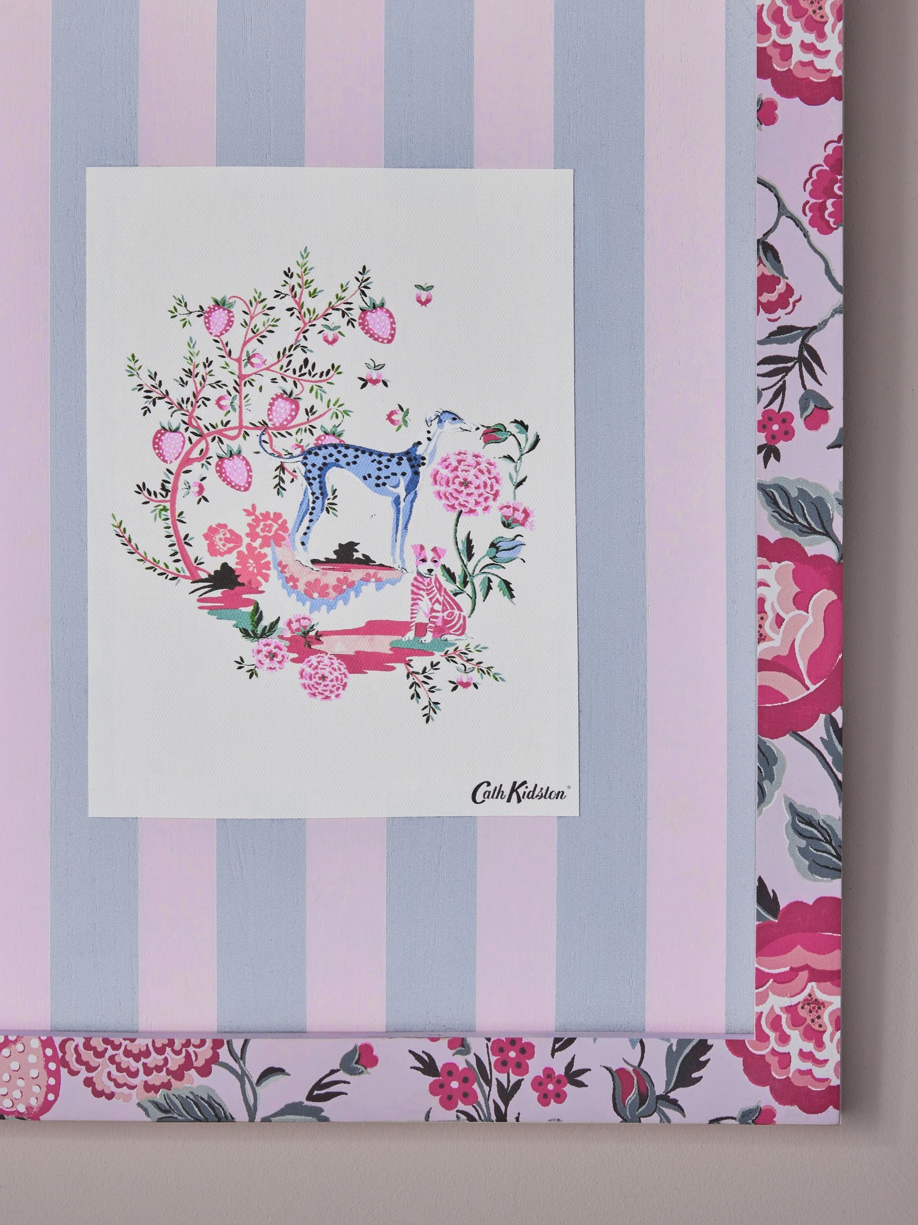 Cath Kidston blue pink floral wall art 33x40cm - British product