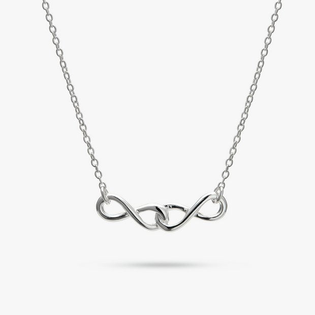 Revere double linked infinity necklace sterling silver, imported from the UK
