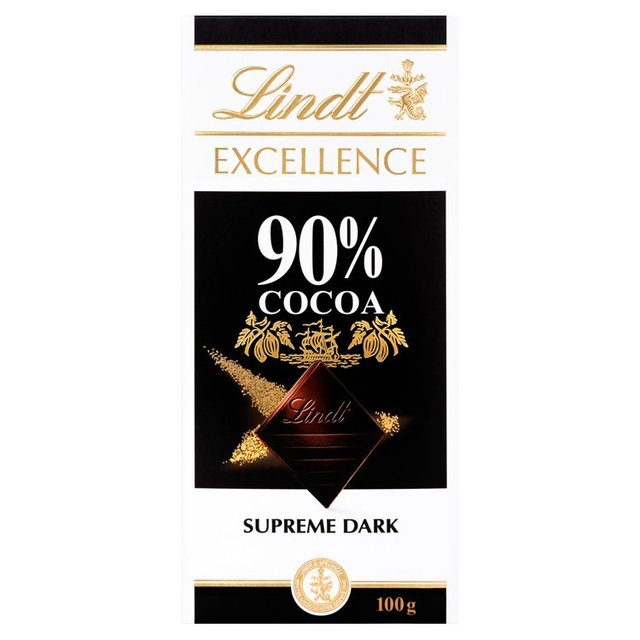 Lindt Excellence 90% Dark Supreme Chocolate Bar   100g GOODS M&S   