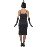Smiffys flapper costume black long dress, imported from the UK