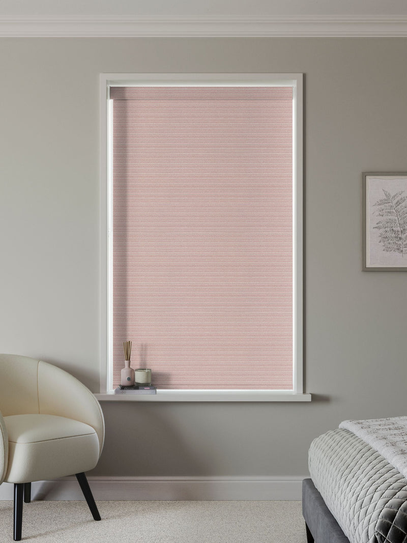 Next made to measure roller blind in Ruby Red - British product