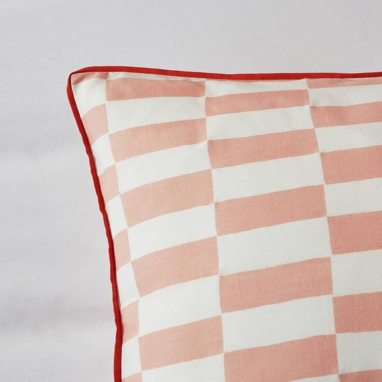 Habitat cotton tile print bedding set with piping, single - British product