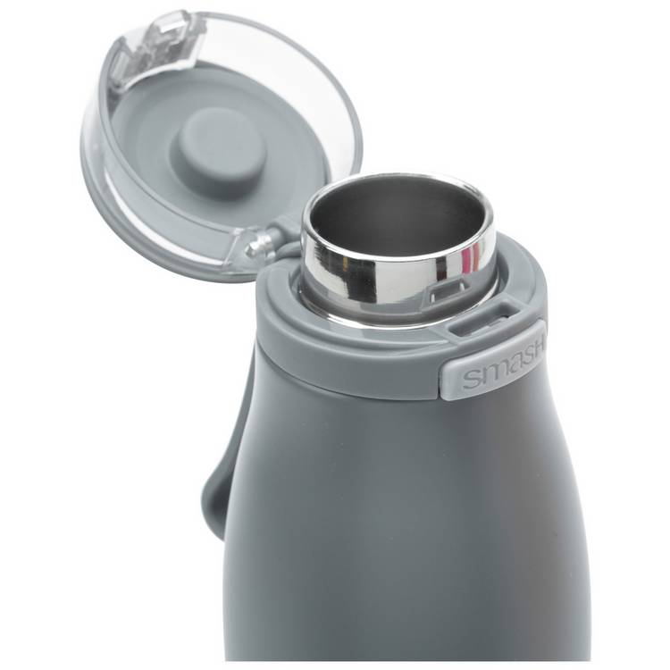 Smash charcoal stainless steel chugger water bottle 690ml, imported from the UK