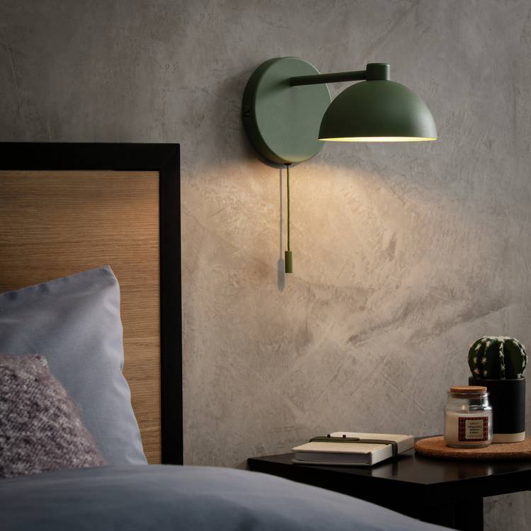 Habitat Mushroom Green Steel Wall Light, UK version