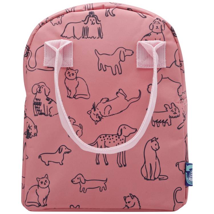 Smash Cat Dog Coral lunch bag H26cm - British product