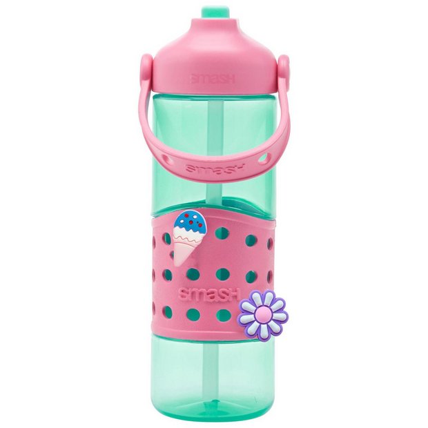 Smash Charm pink sipper water bottle 750ml, UK version
