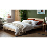 Habitat Akio Small Double Wooden Platform Bed Frame- Natural